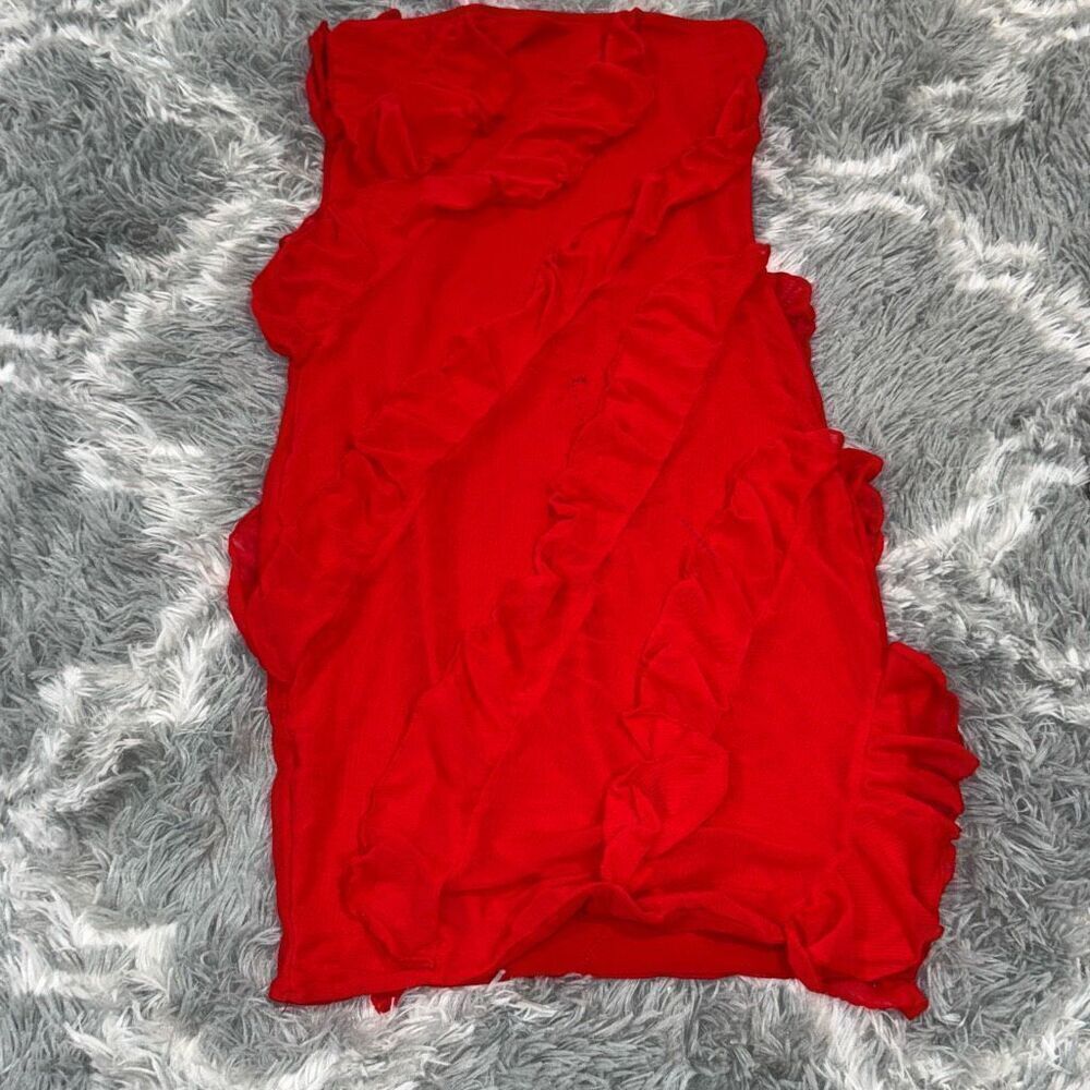 Red ruffle‎ dress size Xs